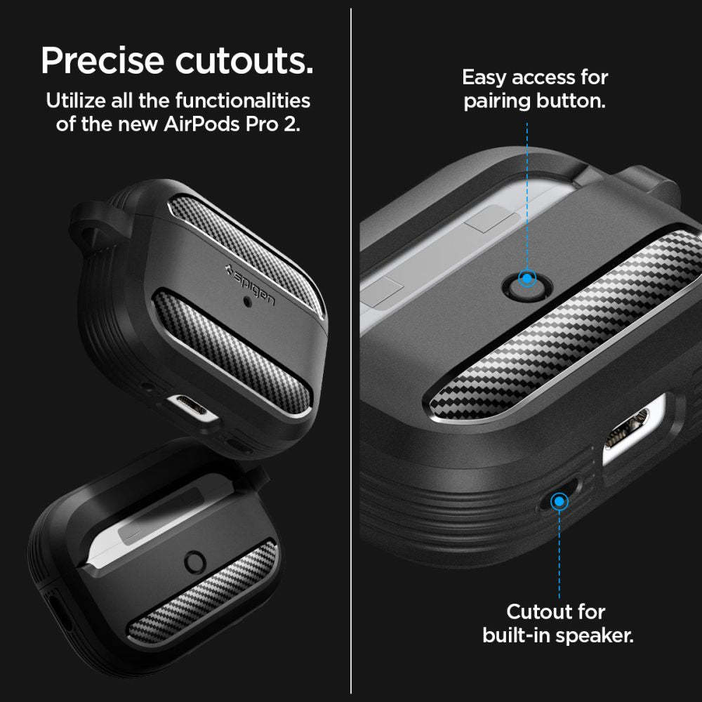 Калъф Spigen Rugged Armor - Apple AirPods Pro 1 - Черен