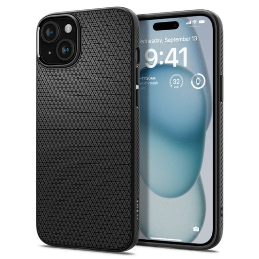 Калъф Spigen Liquid Air - iPhone 15 - Черен