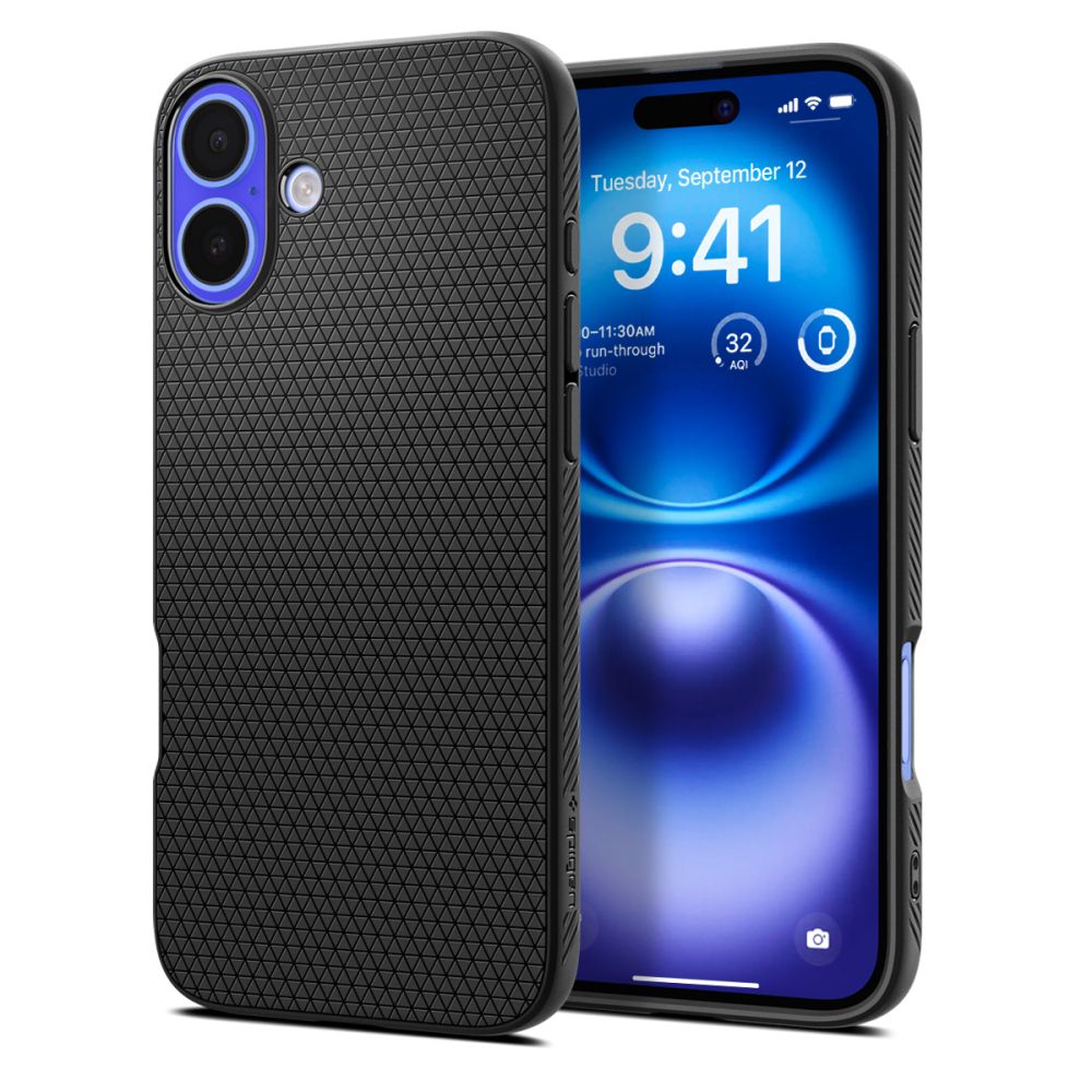 Калъф Spigen Liquid Air - iPhone 16 - Черен
