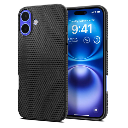 Калъф Spigen Liquid Air - iPhone 16 - Черен