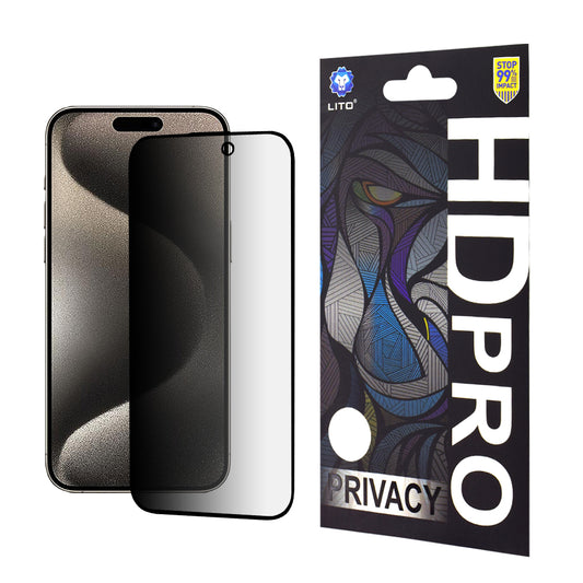 Стъклен протектор Lito Privacy - iPhone 15 Pro Max