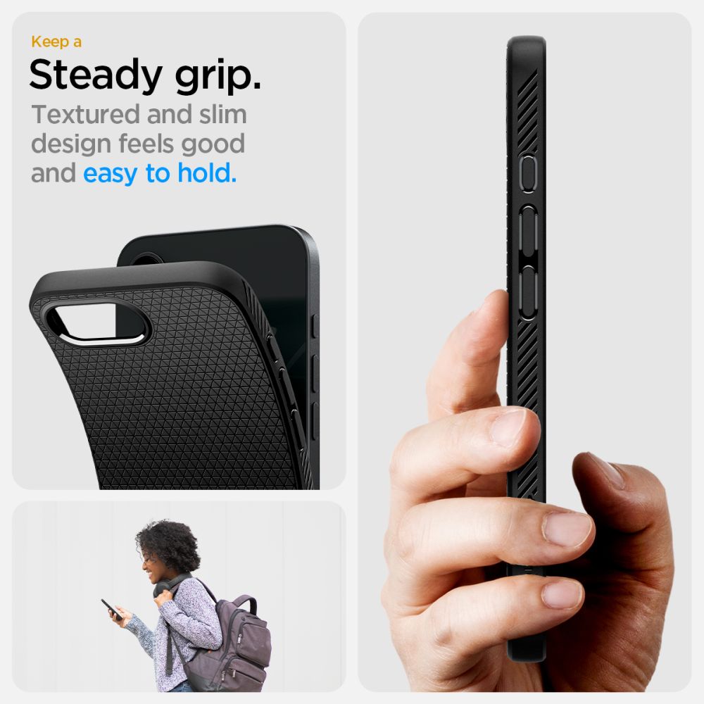 Калъф Spigen Liquid Air - iPhone 16 - Черен