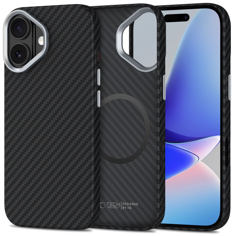 Калъф Tech-Protect Ion Carbon - iPhone 17 - Черен