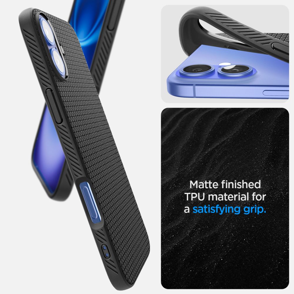 Калъф Spigen Liquid Air - iPhone 16 - Черен