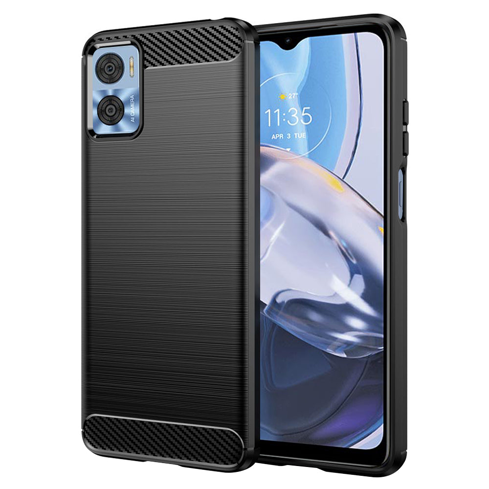 Techsuit - Carbon Silicone - Motorola Moto E22 / Moto E22i - Black
