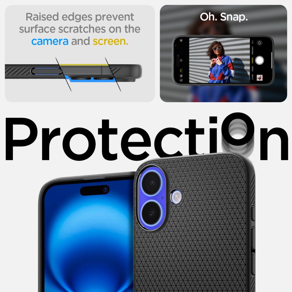 Калъф Spigen Liquid Air - iPhone 16 - Черен