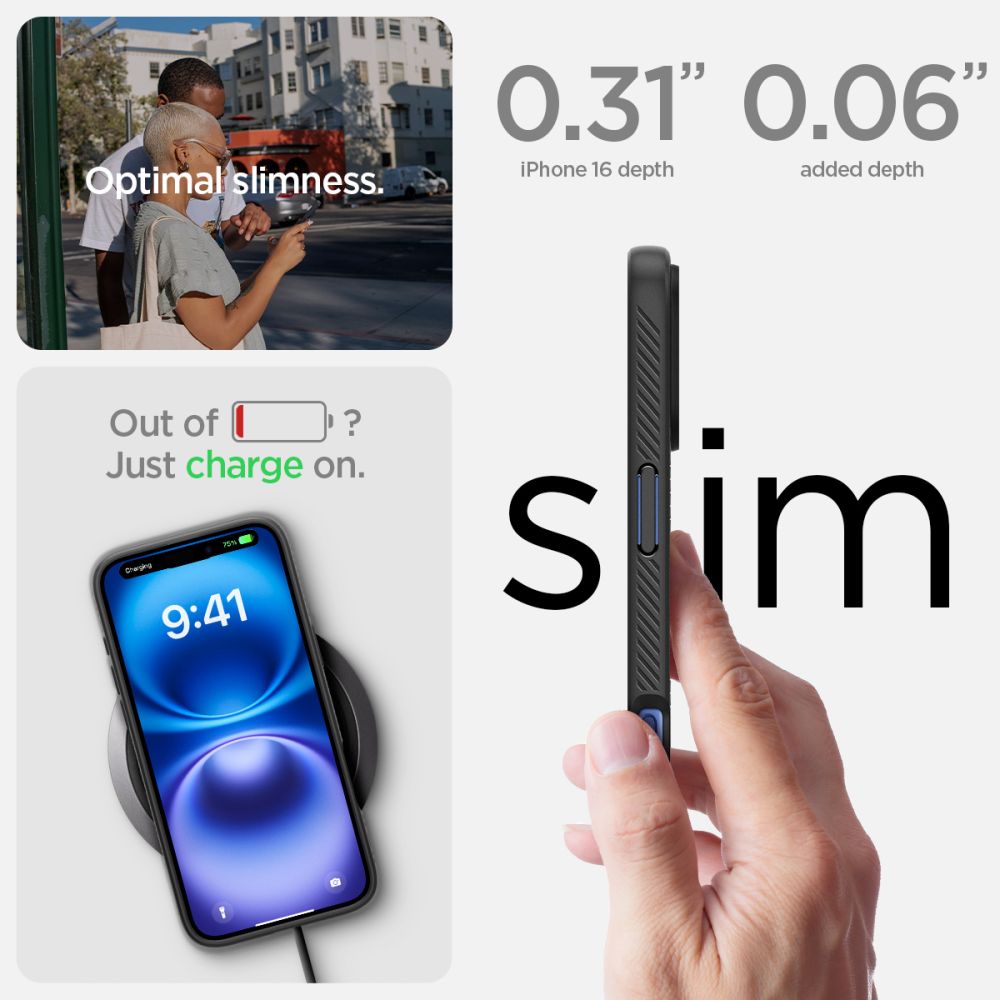 Калъф Spigen Liquid Air - iPhone 16 - Черен