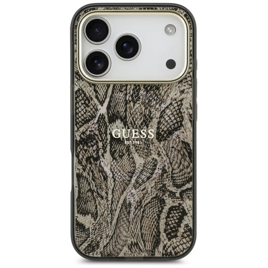 Калъф Guess Python Pattern - MagSafe - iPhone 17 Pro Max - Черен