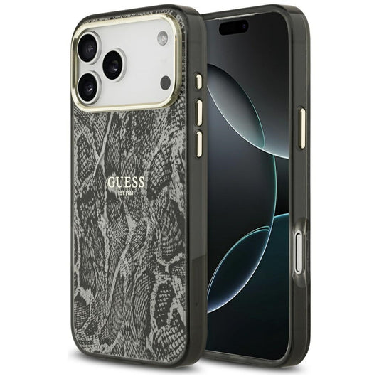 Калъф Guess Python Pattern - MagSafe - iPhone 17 Pro Max - Черен