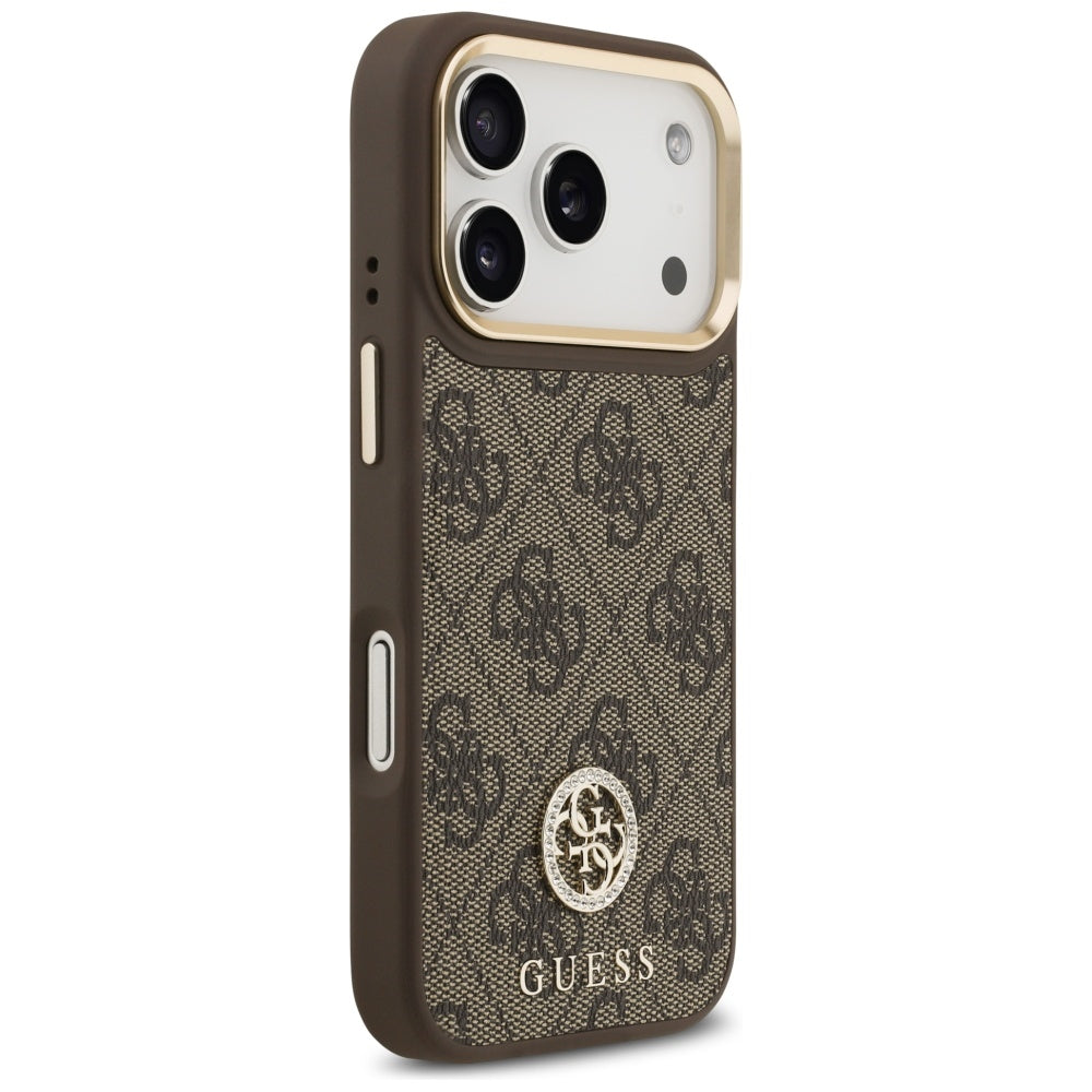 Калъф Guess 4G Strass - MagSafe - iPhone 17 Pro - Кафяв