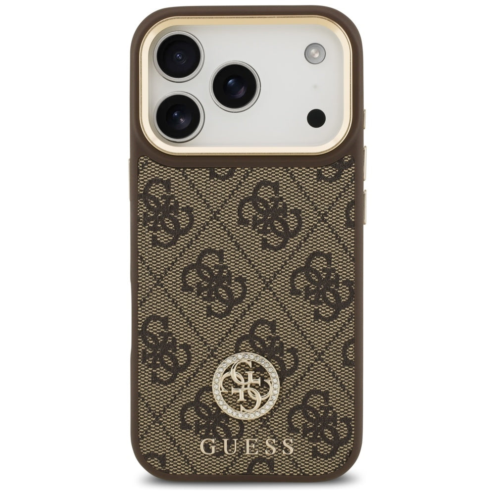 Калъф Guess 4G Strass - MagSafe - iPhone 17 Pro - Кафяв