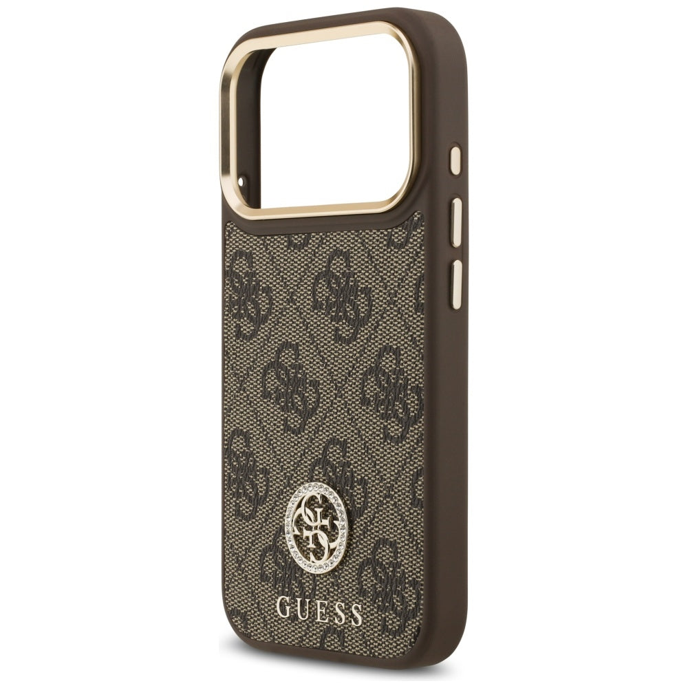 Калъф Guess 4G Strass - MagSafe - iPhone 17 Pro - Кафяв