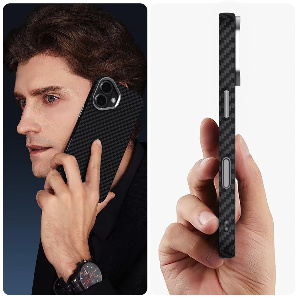 Калъф Tech-Protect Ion Carbon - iPhone 17 - Черен