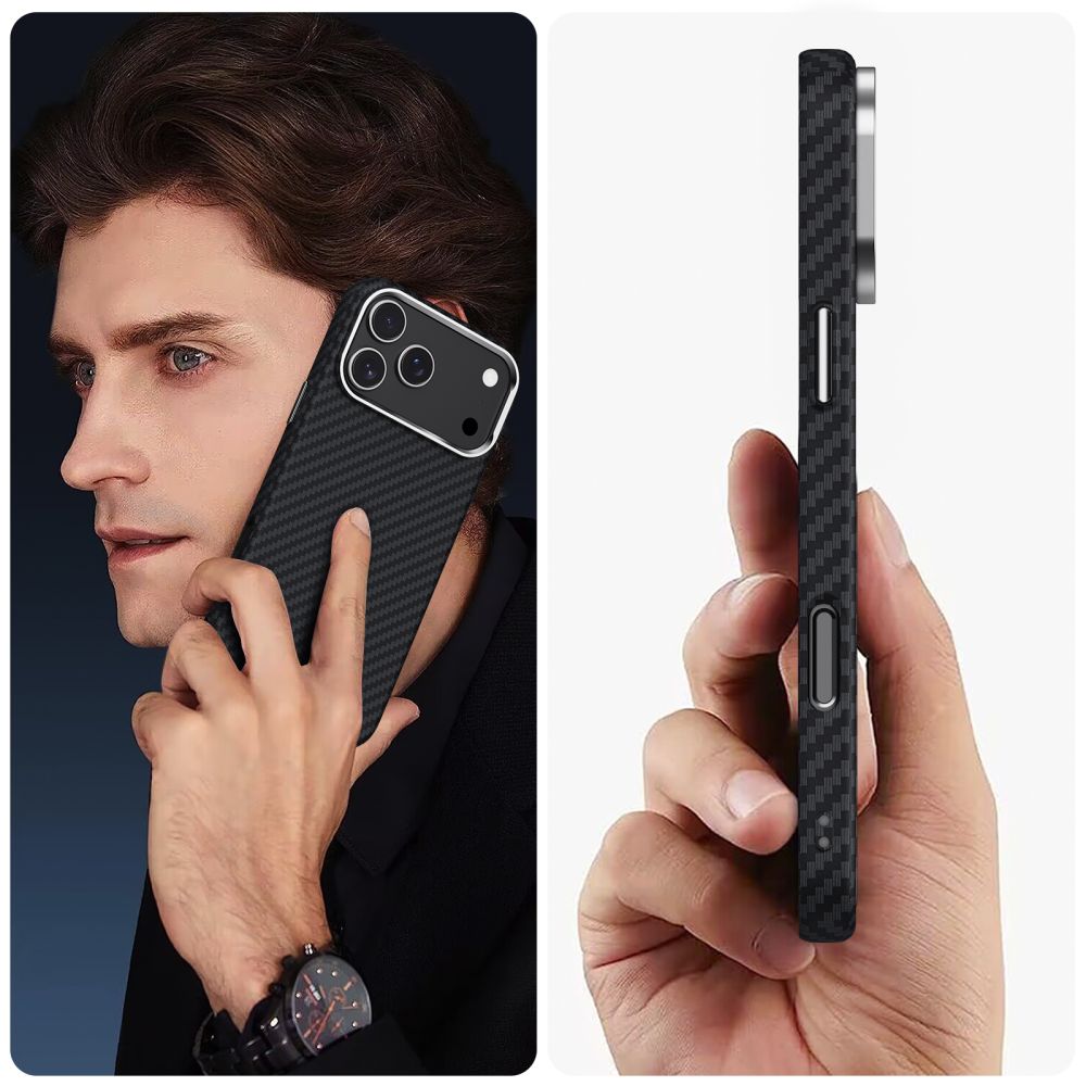 Калъф Tech-Protect Ion Carbon - iPhone 17 Pro - Черен