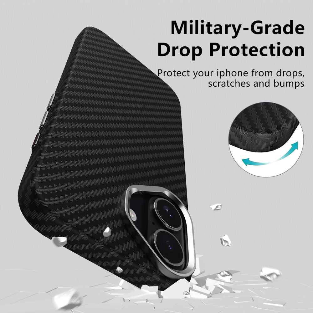 Калъф Tech-Protect Ion Carbon - iPhone 17 - Черен