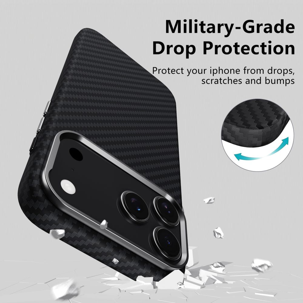 Калъф Tech-Protect Ion Carbon - iPhone 17 Pro - Черен