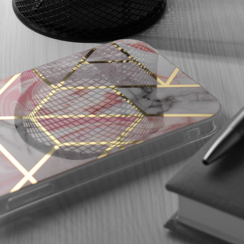 Techsuit - Marble Series - iPhone 15 Pro - Pink Hex