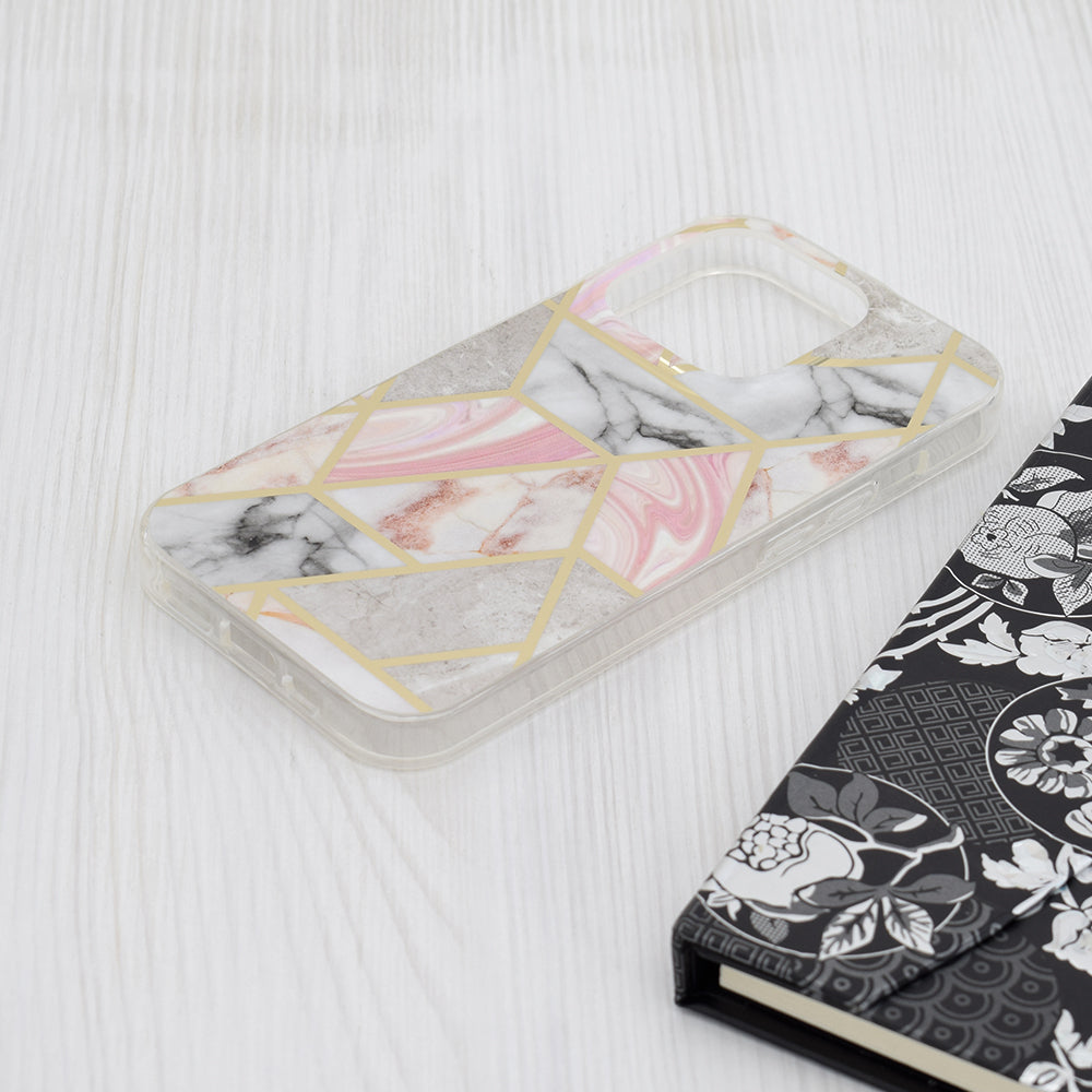 Techsuit - Marble Series - iPhone 15 Pro - Pink Hex