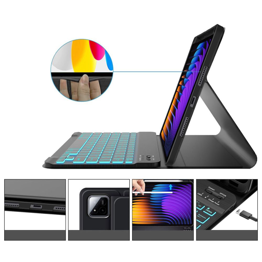 Tech-Protect SC Pen + Keyboard - Xiaomi Pad 7 - Черен