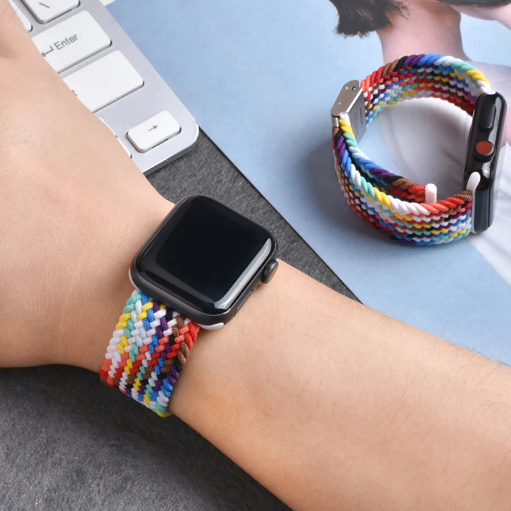 Techsuit - Watchband (W032) - Apple Watch 1/2/3/4/5/6/7/8/9/SE/SE 2/Ultra/Ultra 2 (42/44/45/49mm) - Heartbeat Purple