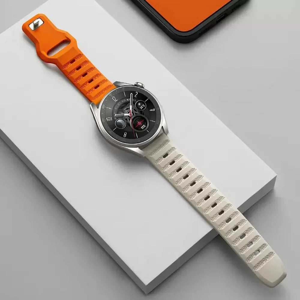 Techsuit - Watchband 22mm (W050) - Huawei Watch GT 2 (46mm)/GT 2 Pro/GT 3 Pro (46mm)/Ultimate, Xiaomi Watch S1 - Orange Beige