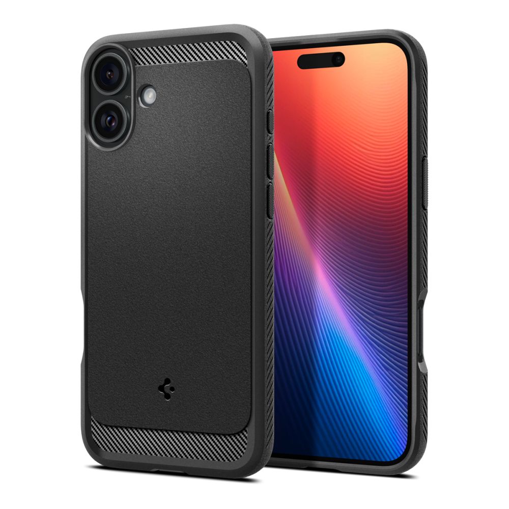 Калъф Spigen Rugged Armor - iPhone 16 - Черен