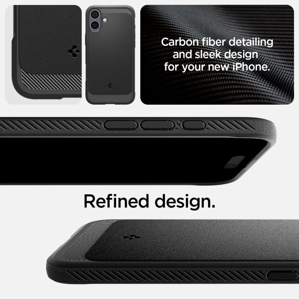 Калъф Spigen Rugged Armor - iPhone 16 - Черен