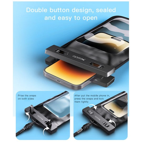 Yesido - Waterproof Case (WB10) - IPX8, for Phone max 6.7" - Black