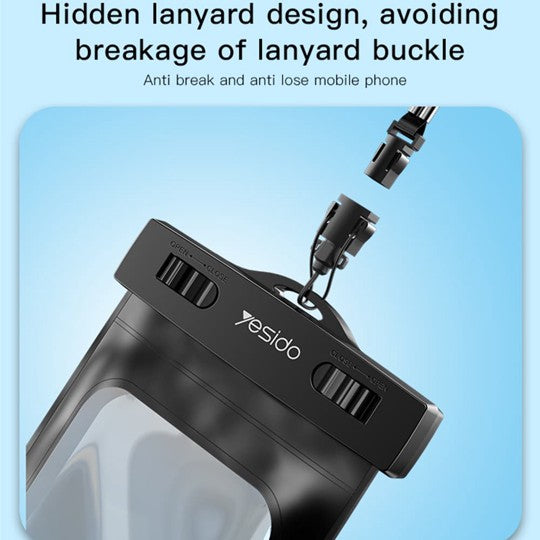Yesido - Waterproof Case (WB10) - IPX8, for Phone max 6.7" - Black