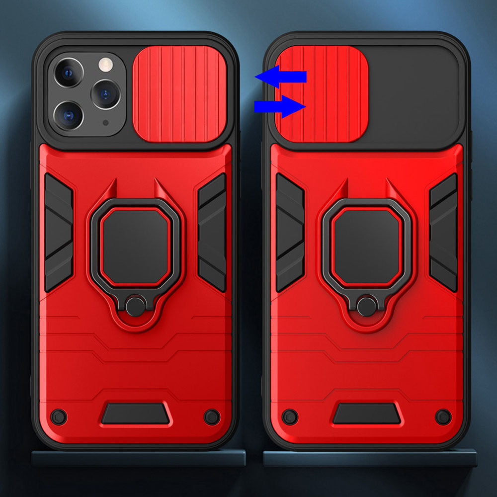 Калъф силикон – Ring Armor Camshield – iPhone 13 Pro – Червен
