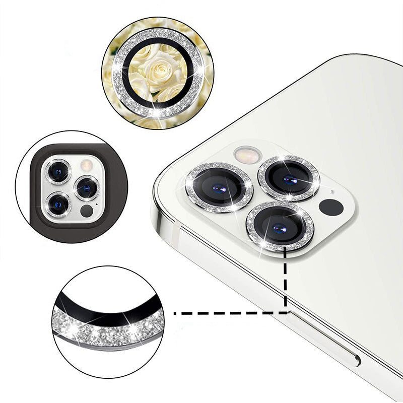Закален Стъклен протектор – HARD DIAMOND  (3 обектива) – iPhone 13 Pro/13 Pro Max – Златист