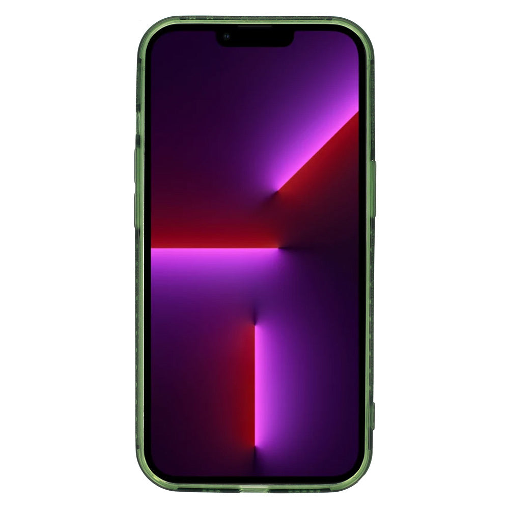 Калъф силикон –  Crystal Diamond 2mm  – iPhone 13 Pro Max – Зелен