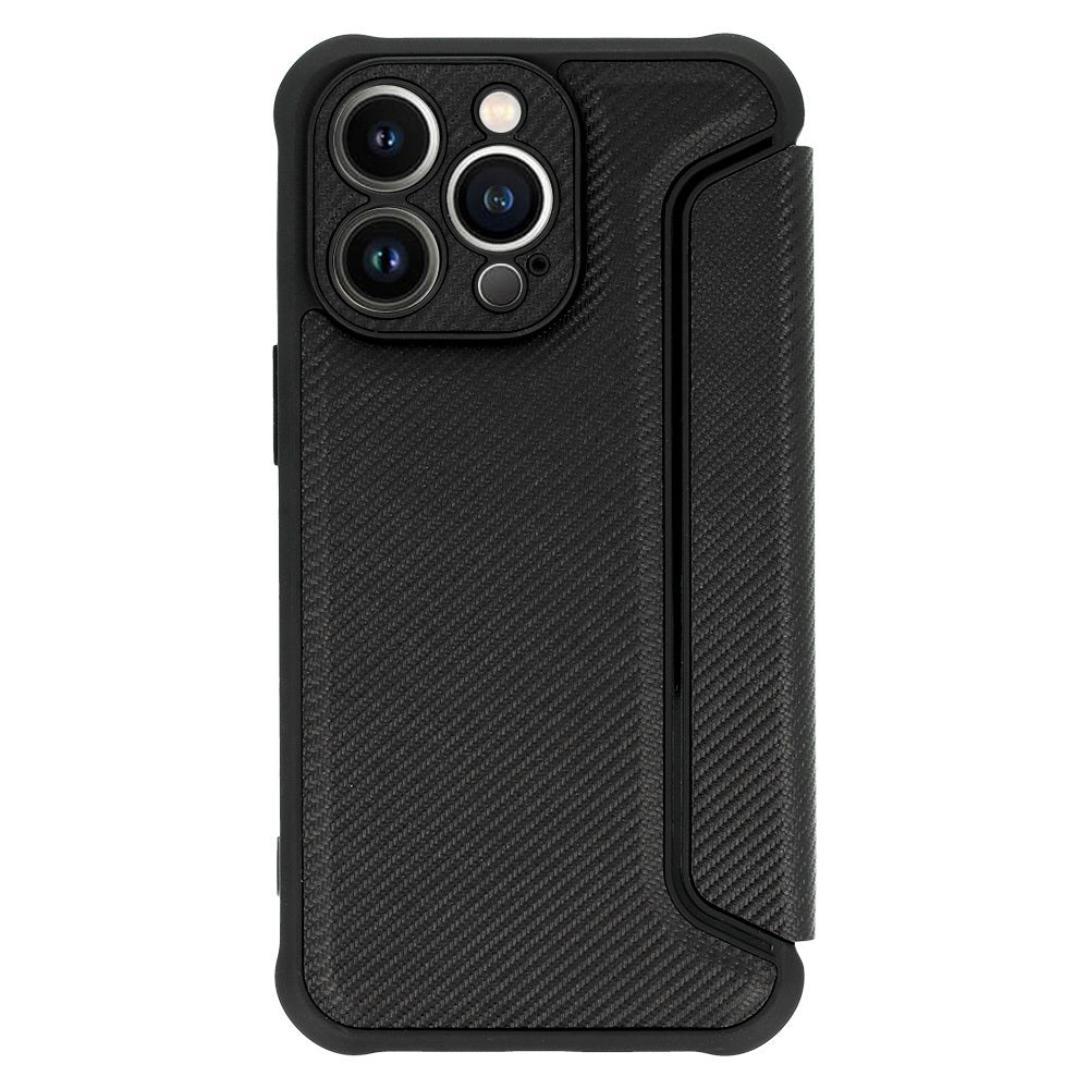 Калъф тефтер–   Razor Carbon Book – Samsung Galaxy S22 Ultra – Черен