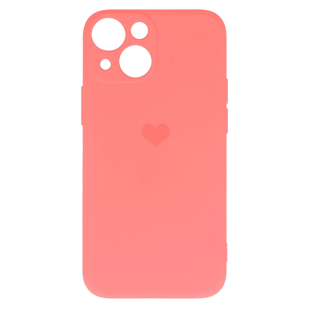Калъф силикон – Vennus Silicone Heart Case – iPhone 14 Plus – Коралов