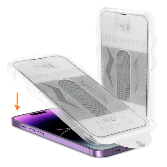 Закален Стъклен протектор – Full Glue Easy Stick Box Max – iPhone Xs – Черен