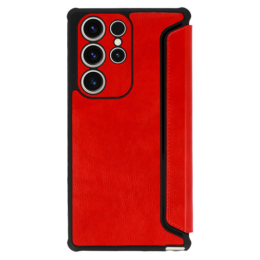 Калъф тефтер – Razor Leather Book – Samsung Galaxy S23 Plus – Червен