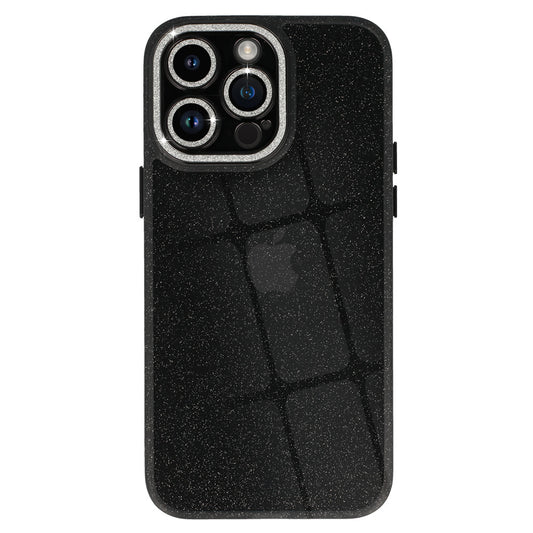 Калъф силикон –  Liquid Блестящ Camera Case – iPhone 13 Pro – Черен