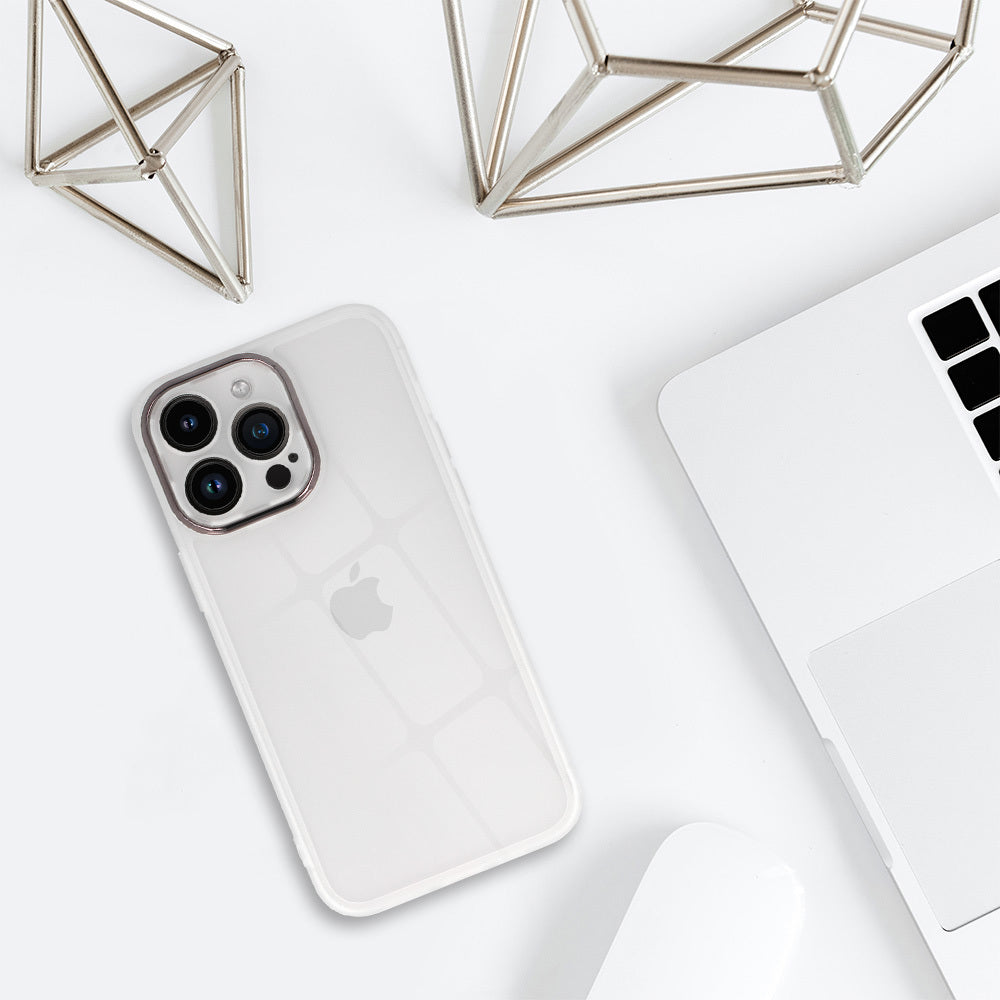 Калъф силикон – Protective Lens Case clear – iPhone 12 – Бял