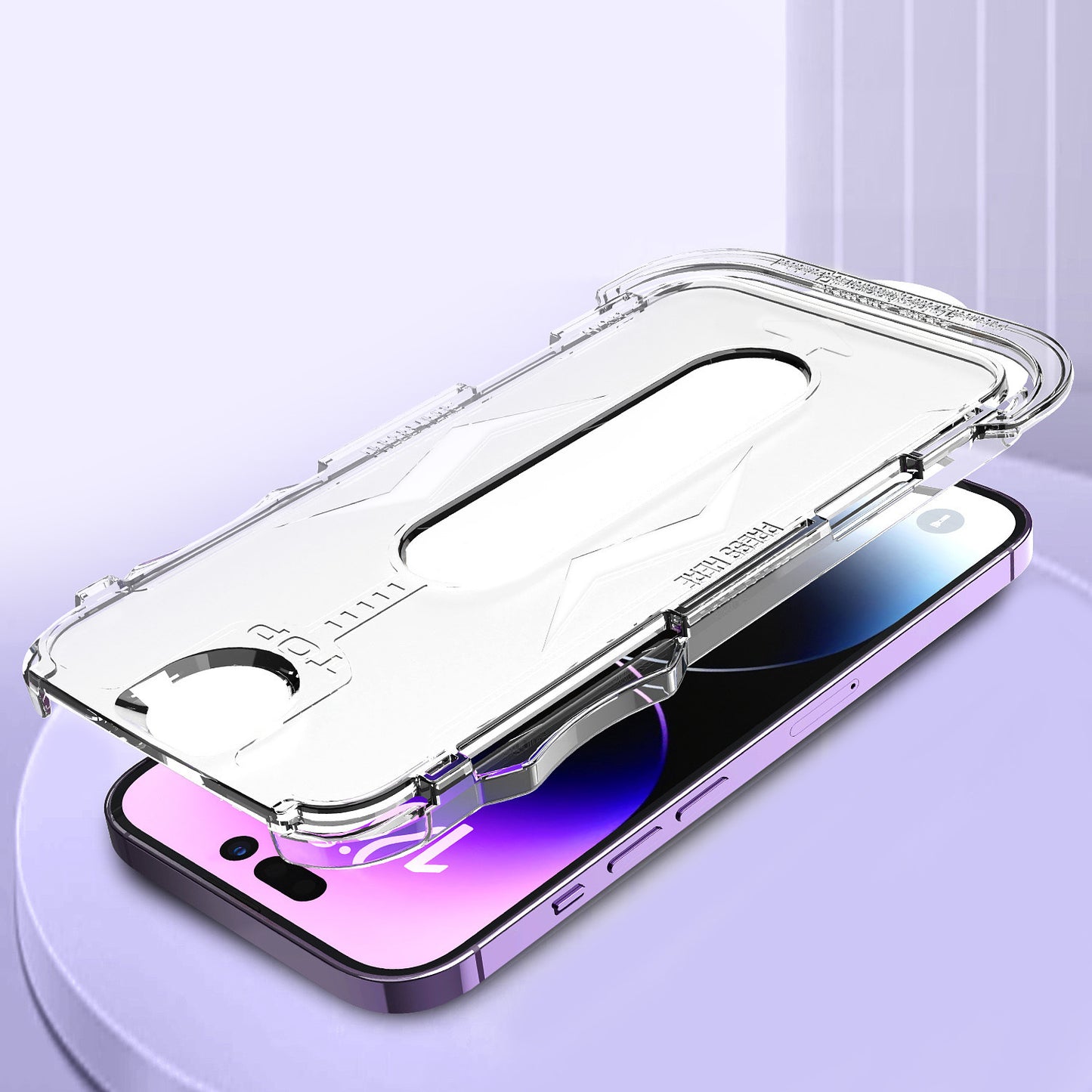 Закален Стъклен протектор – Full Glue Easy Stick Box – iPhone 15 Plus – Черен
