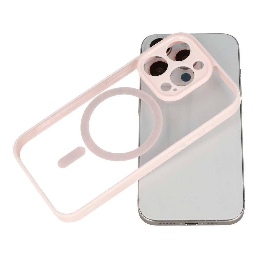Калъф–Акрилен твърд–MagSafe  – iPhone 12 Pro – Светло розов