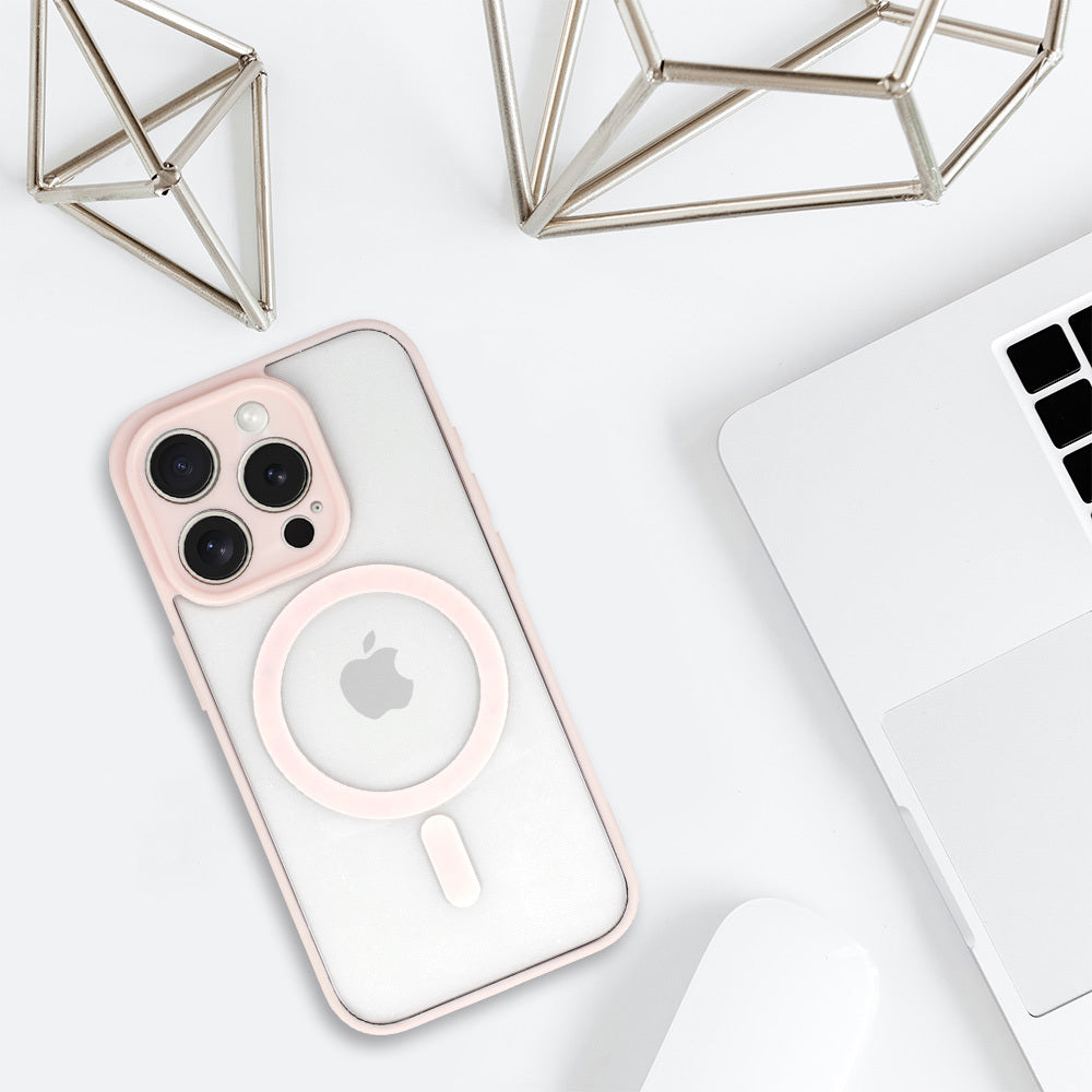 Калъф–Акрилен твърд–MagSafe  – iPhone 13 Pro Max – Светло розов