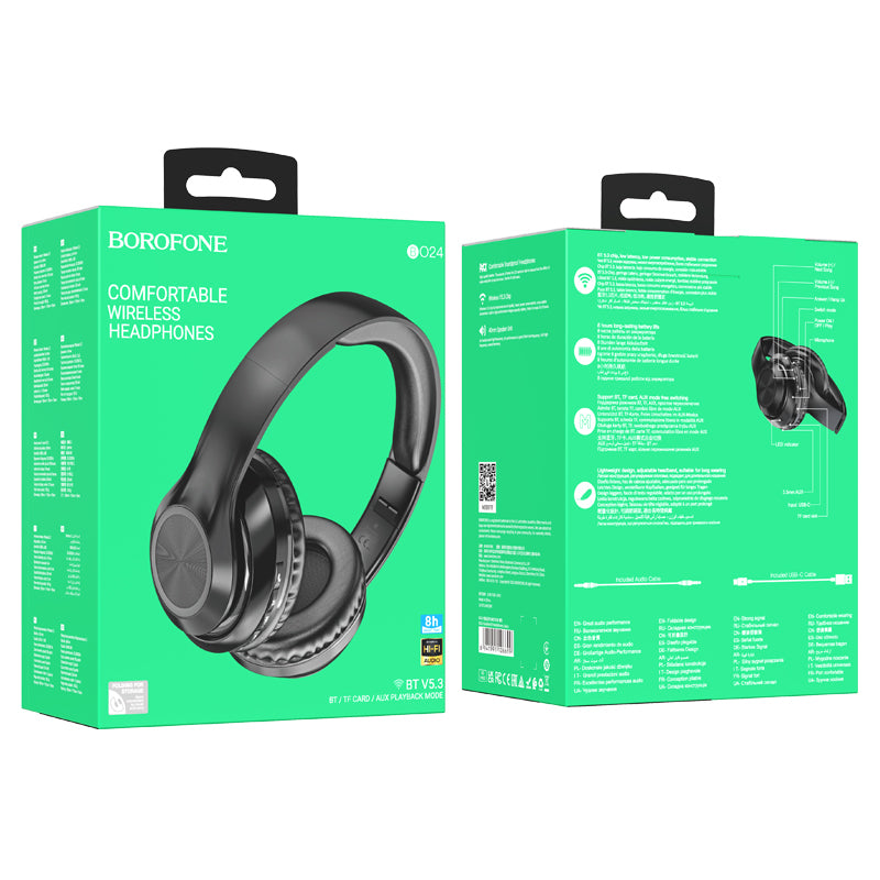 Borofone – Безжични Bluetooth слушалки– BO24 Gratified bluetooth – Черно