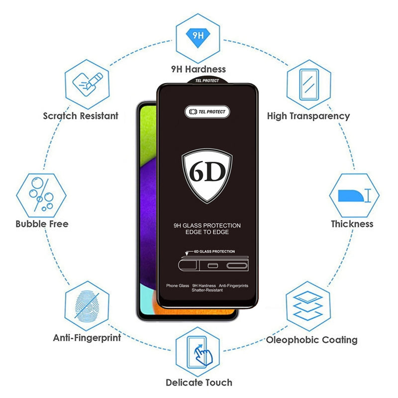 Закален Стъклен протектор – Tel Protect Full Glue 6D – Huawei P30 PRO – Черен