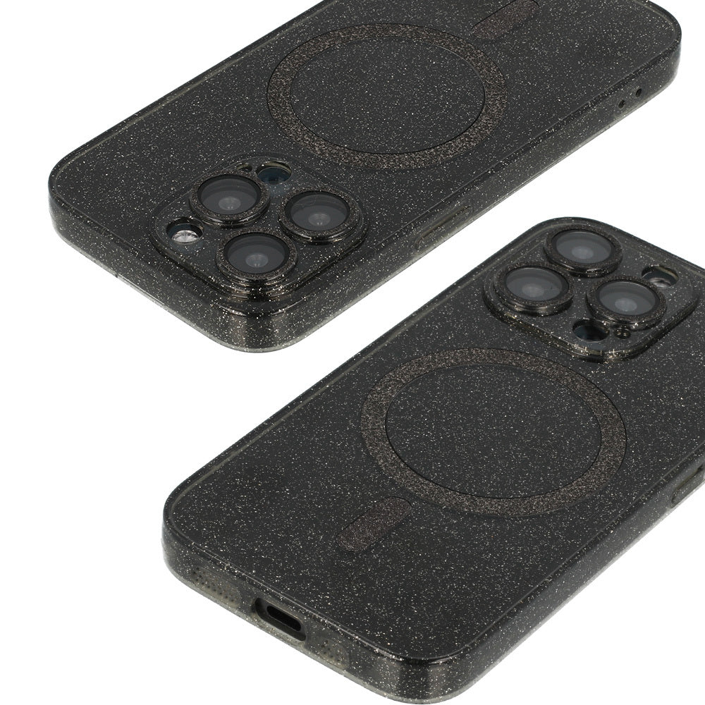 Калъф силикон – Блестящ – MagSafe – iPhone 13 – Черен
