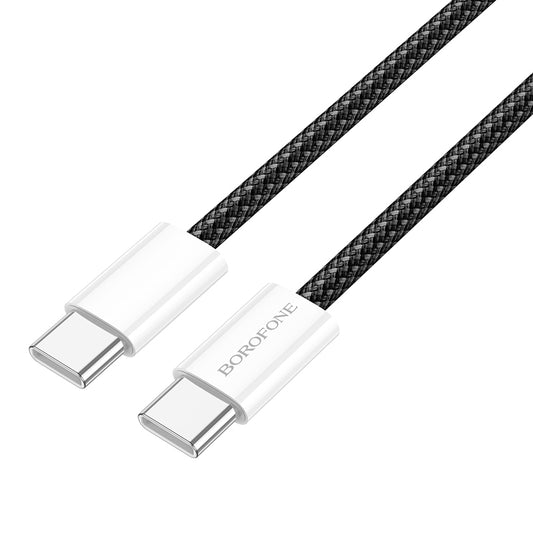 Borofone –Оригинален кабел BX103 - Type C към Type C - 60W 3A  1m. – Черен