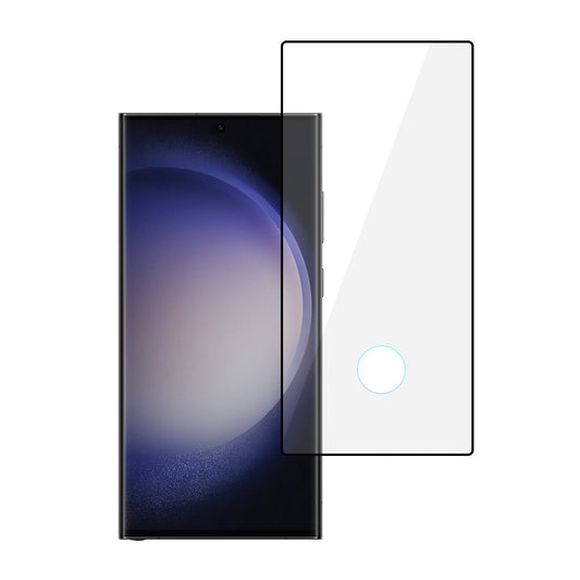 Закален Стъклен протектор – Full Glue 6D с изрез за четеца – Samsung Galaxy S23 ULTRA – Черен