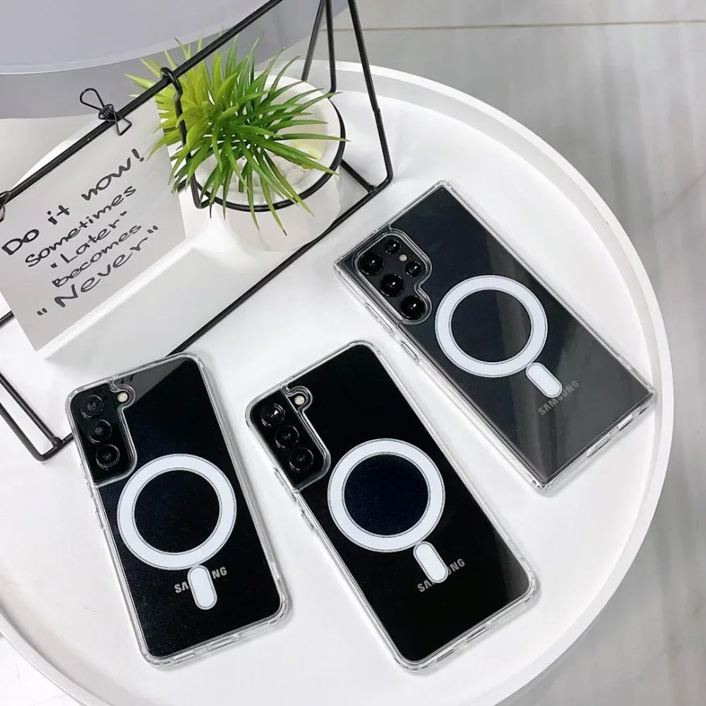 Калъф–Акрилен твърд–MagSafe – Samsung Galaxy S23 Plus – Прозрачен