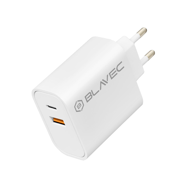 Blavec – Заряден адаптер – BC2 USB + Type-C QC 3.0 PD 20W (TCBC2 UCW20) – Бяло