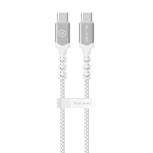 Blavec – Кабел Raptor Pleciony Typе-C → Type-C Pd 60W 3A – 2m. (Cra Cc3Ws20) Бял – Сребрист