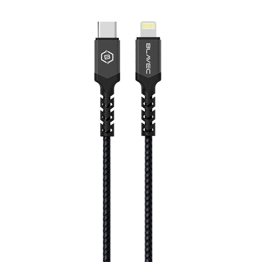 Blavec – Кабел Raptor Pleciony Typе-C → Lightning Pd 20W 2,4A 0,25 m. (Cra Cl24Bg025) Сив – Черен